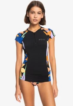 Roxy Caps Sleeve - Surfshirt - Anthracite Flower Jammin