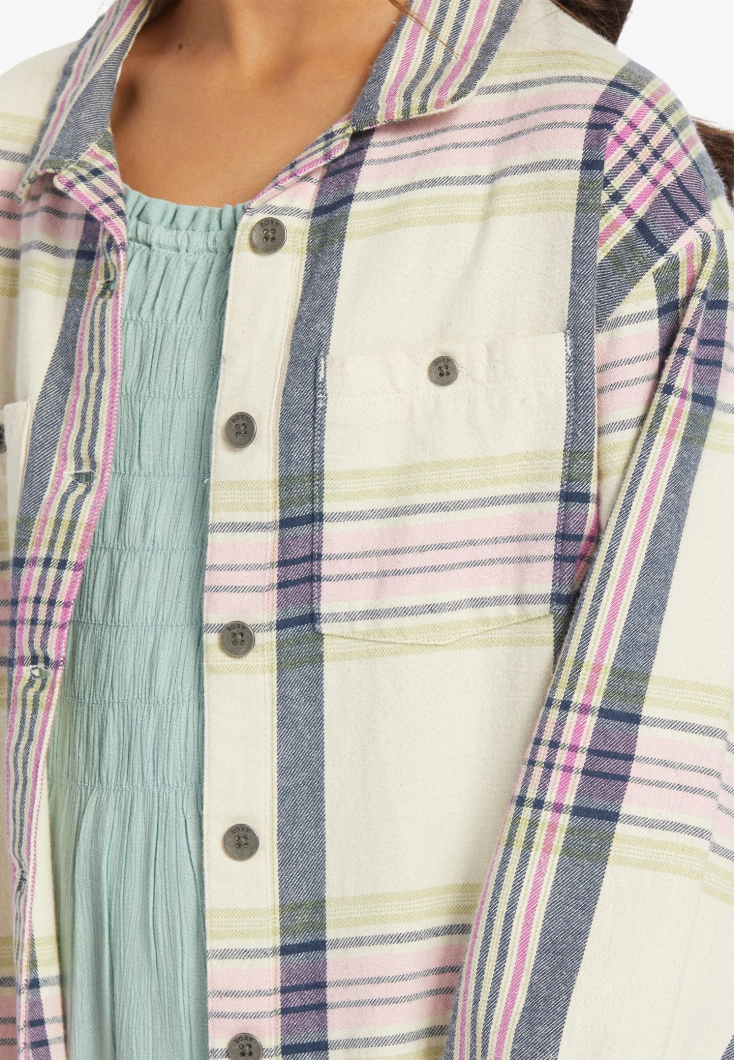 Roxy Something Beautiful PlaidCamisaPara Chicas- Overhemdblouse - Teh 6 Roxy Something Beautiful PlaidCamisaPara Chicas- Overhemdblouse - Teh - Afbeelding 4