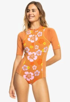 Roxy Surf Kind Kate 3/4 Ss Onesie - Badpak - Sunburn Positivity Paradise