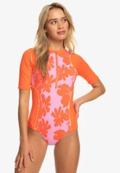 Roxy Surf Kind Kate 3/4 Ss Onesie - Badpak - Pink Frosting My Kind Of Hibis