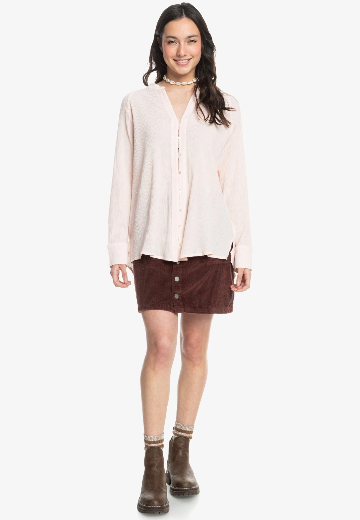 Roxy Morning Langarm - Overhemdblouse - Orange 4 Roxy Morning Langarm - Overhemdblouse - Orange - Afbeelding 2