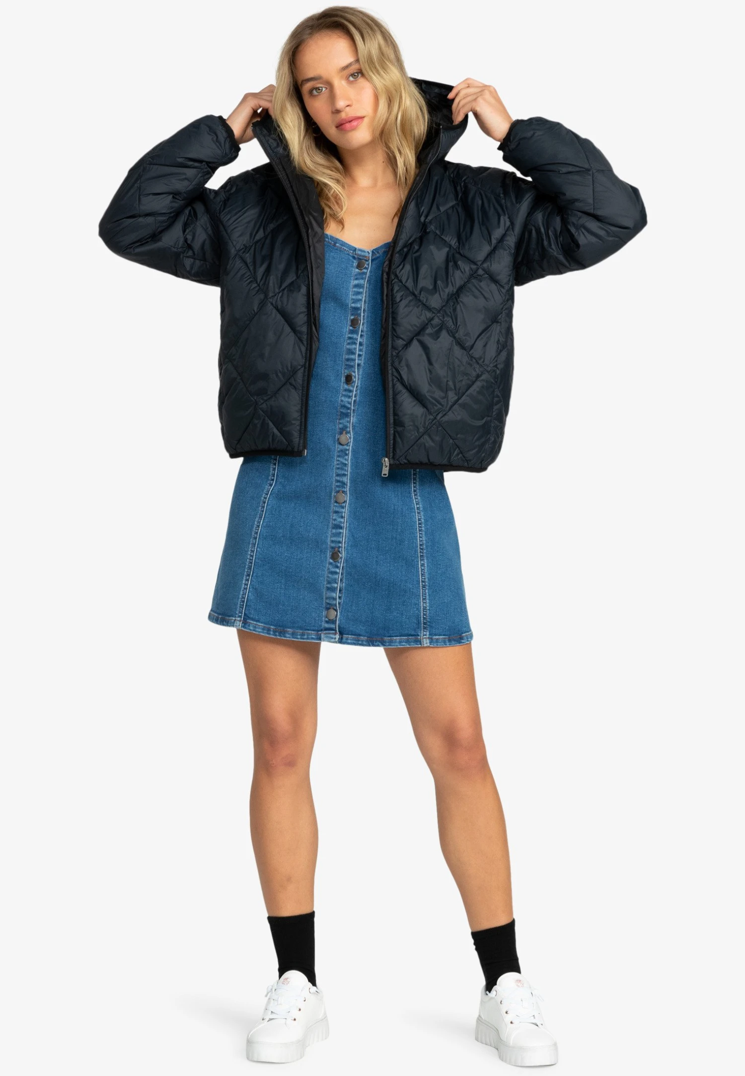 Roxy Wind SweptLeichte Wattierte - Winterjas - Mottled Black 4 Roxy Wind SweptLeichte Wattierte - Winterjas - Mottled Black - Afbeelding 2