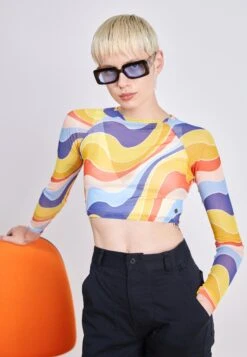 Roxy Just A Friend- Longsleeve - Yellow/Blue/Orange