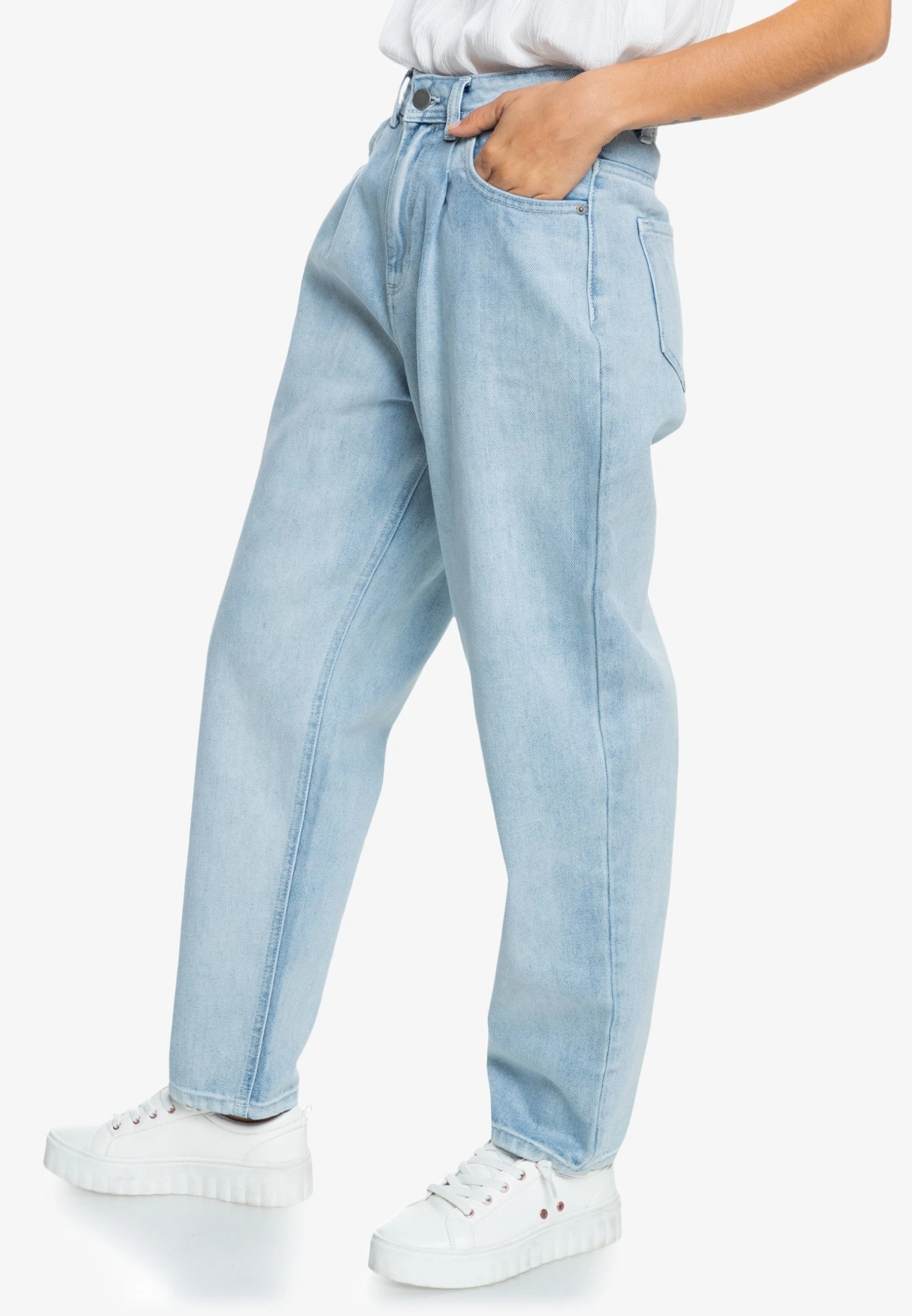Roxy Mit Mom- Straight Leg Jeans - Bleached Blue 6 Roxy Mit Mom- Straight Leg Jeans - Bleached Blue - Afbeelding 4
