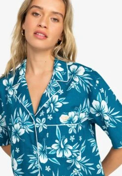 Roxy Life Button Up Mai Tai-Kurzärmliges Für - Overhemdblouse - Blue -Roxy Verkoopwinkel bfbc2346c3334200b9f377063e983132
