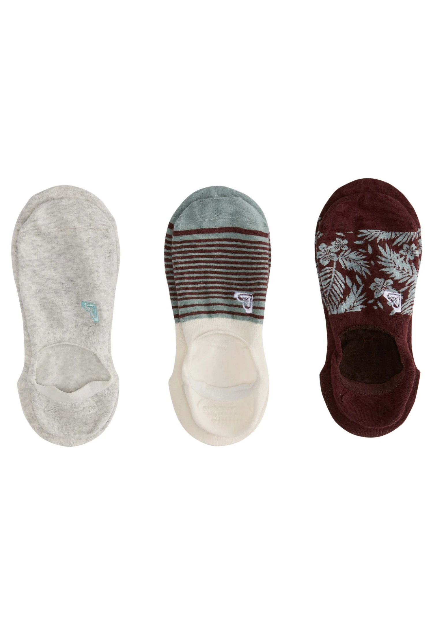 Roxy 3 Pack Palmeria - No-Show - Enkelsokken - Grey Brown 3 Roxy 3 Pack Palmeria - No-Show - Enkelsokken - Grey Brown