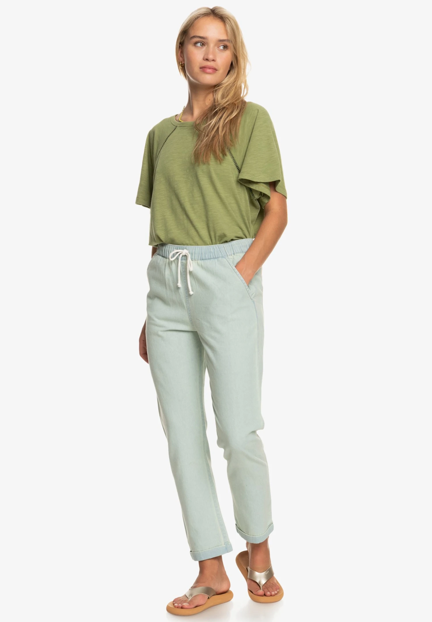 Roxy Slow Swell - Straight Leg Jeans - Bleached Blue 4 Roxy Slow Swell - Straight Leg Jeans - Bleached Blue - Afbeelding 2